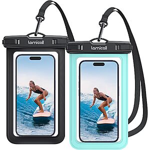 $4.50 – 2-Pack 7″ Lamicall Waterproof Phone Pouch Case (Various)  + Free Shipping w/ Prime or orders $35+
