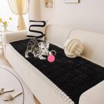 $7.67 – 27.6″ x 70.9″ HANDONTIME Plush Jacquard Geometric Pet Sofa Cover w/ Non-Slip Backing (Black)  + Free Shipping w/ Prime or on $35+