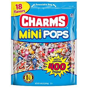$13.14 – Charms Mini Pops Lollipops, Assorted Flavors, 400 Count (Pack of 1) on Sale at Amazon