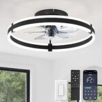 $39.99 – * | 19.7″ ZMISHIBO Low Profile Ceiling Fan w/ Lights & Remote (Black, 3000-6000K) at Amazon