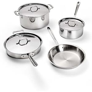 $399.99 – * | All-Clad D3® Stainless Steel Cookware Set, 7-Piece, Made in the USA at Amazon