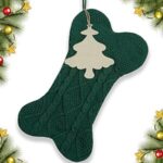 $4.95 – Personalized Large 18 inch Dog Bone Shape Stocking, Dual-Layer Lining and Double Side Knit Xmas Stockings for Dogs Pets Decorations
