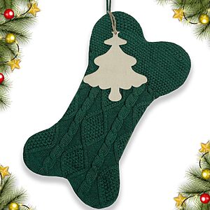 $4.95 – Personalized Large 18 inch Dog Bone Shape Stocking, Dual-Layer Lining and Double Side Knit Xmas Stockings for Dogs Pets Decorations