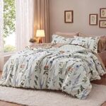 $19.49 – 3-Pc Bedsure Floral Queen Comforter Set (White) + Free Shipping