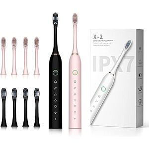 $5.61 – 2 Pack Rechargeable Sonic Electric Toothbrush  or Less + Free Ship to Store