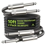 $13.99 – 2-Pack 10′ AA Audio Accessory Dual Shielded 20AWG Guitar Cables Now + Free Shipping with Prime or on $35+