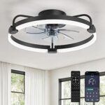 $42.00 – LEDARIARY 20″ Low Profile Black 6-Speed Ceiling Fan w/ LED Lights + Remote $42 + Free S/H