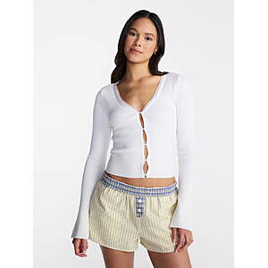 $3.63 – No Boundaries Lace Trim Cardigan (Winter White), Women’s Sizes XS, M-XXL –  at Walmart